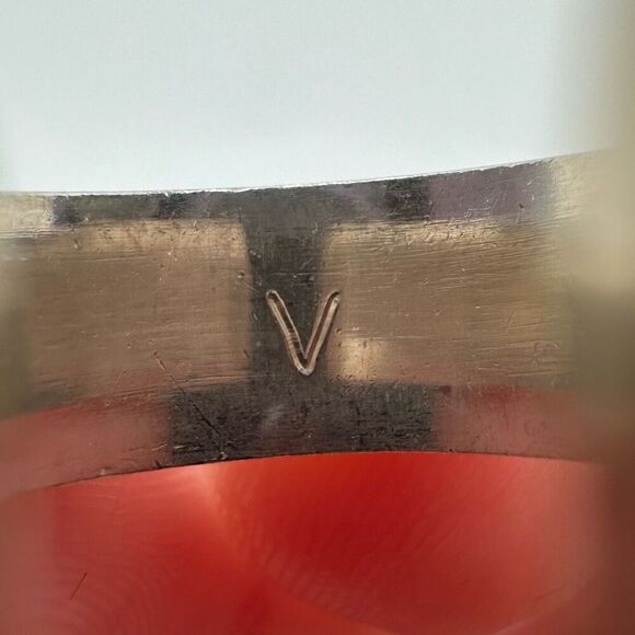 Valentino Garavani Sterling Silver Logo Ring Size 5‎ - Picture 4 of 8